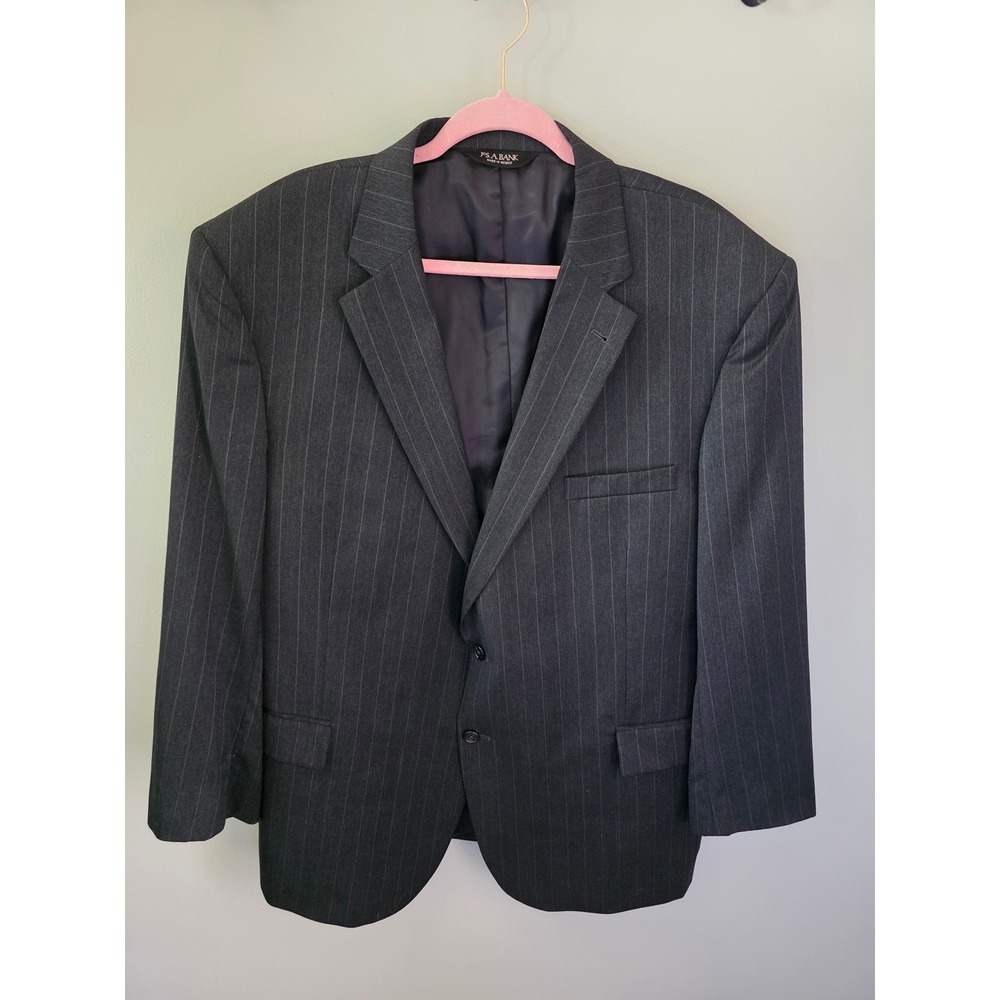 Jos A Bank Signature Collection Mens‎ Charcoal Grey Pinstripe Blazer Jacket